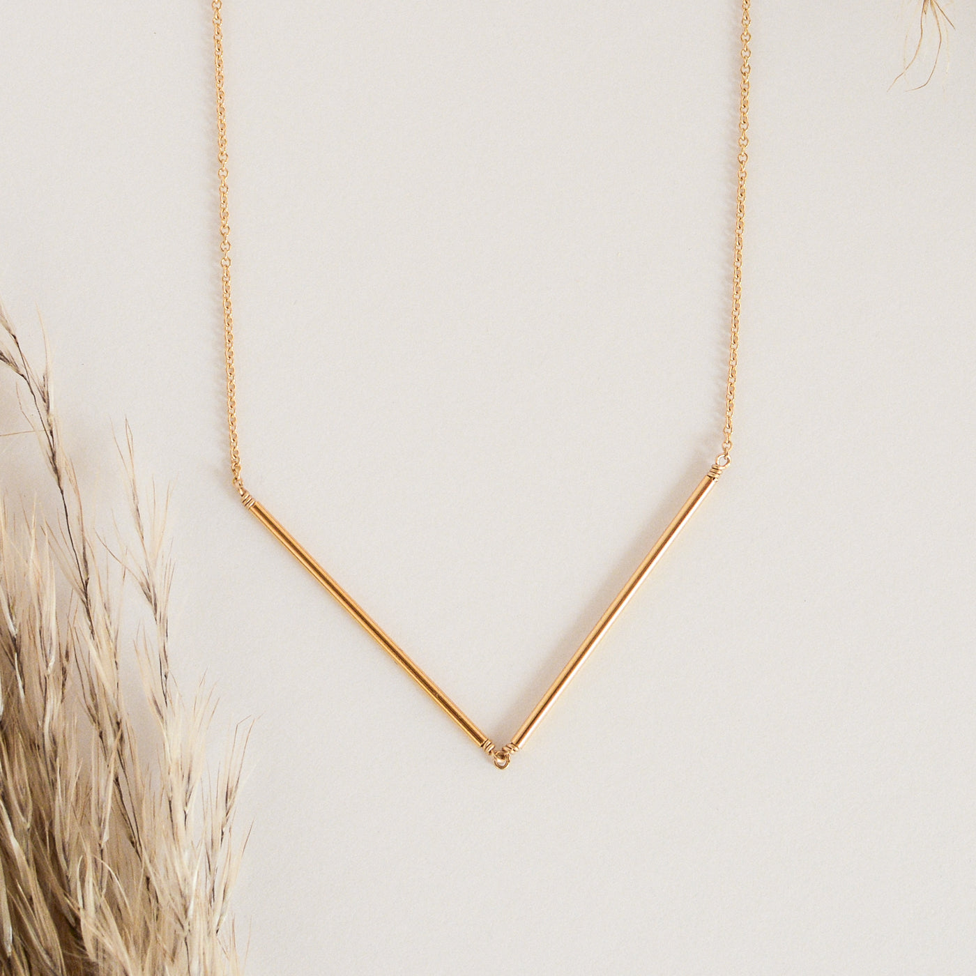 Golden Hinged Bar Necklace