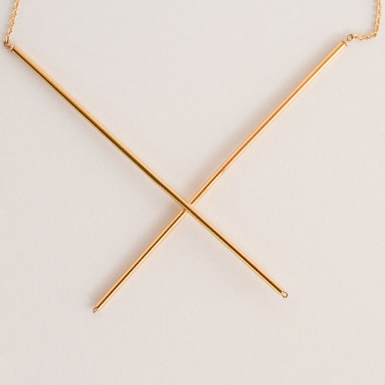 Delicate Golden X Necklace