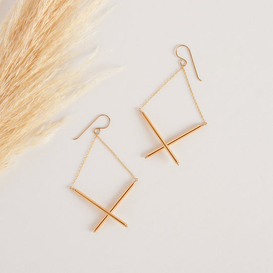 Golden X Earrings