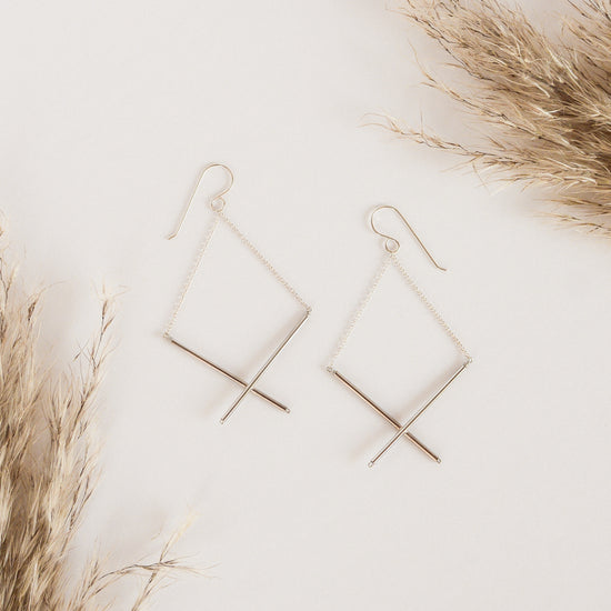 Silver X Earrings