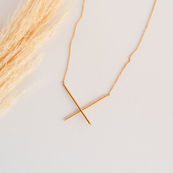 Delicate Golden X Necklace