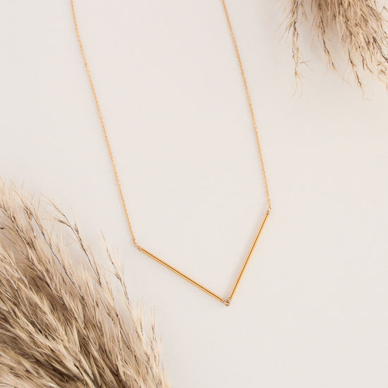 Golden Hinged Bar Necklace