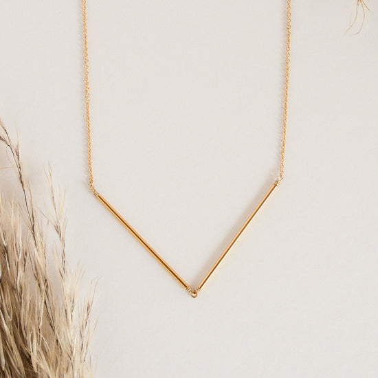 Golden Hinged Bar Necklace