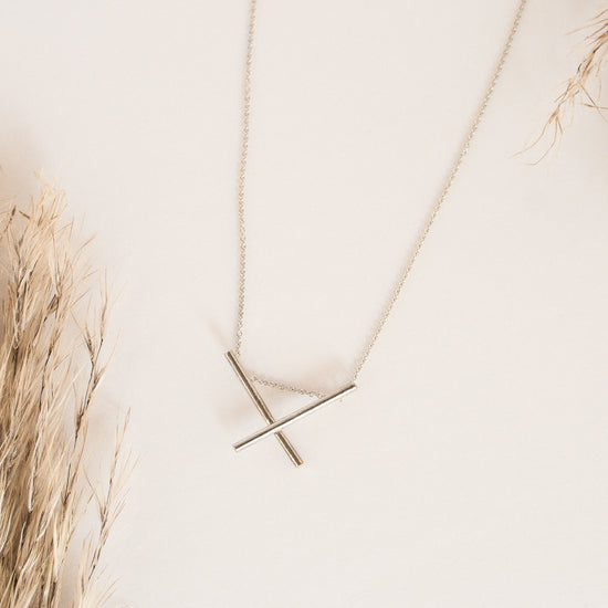 Mini Silver X Necklace