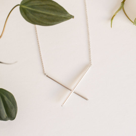 Delicate Silver X Necklace