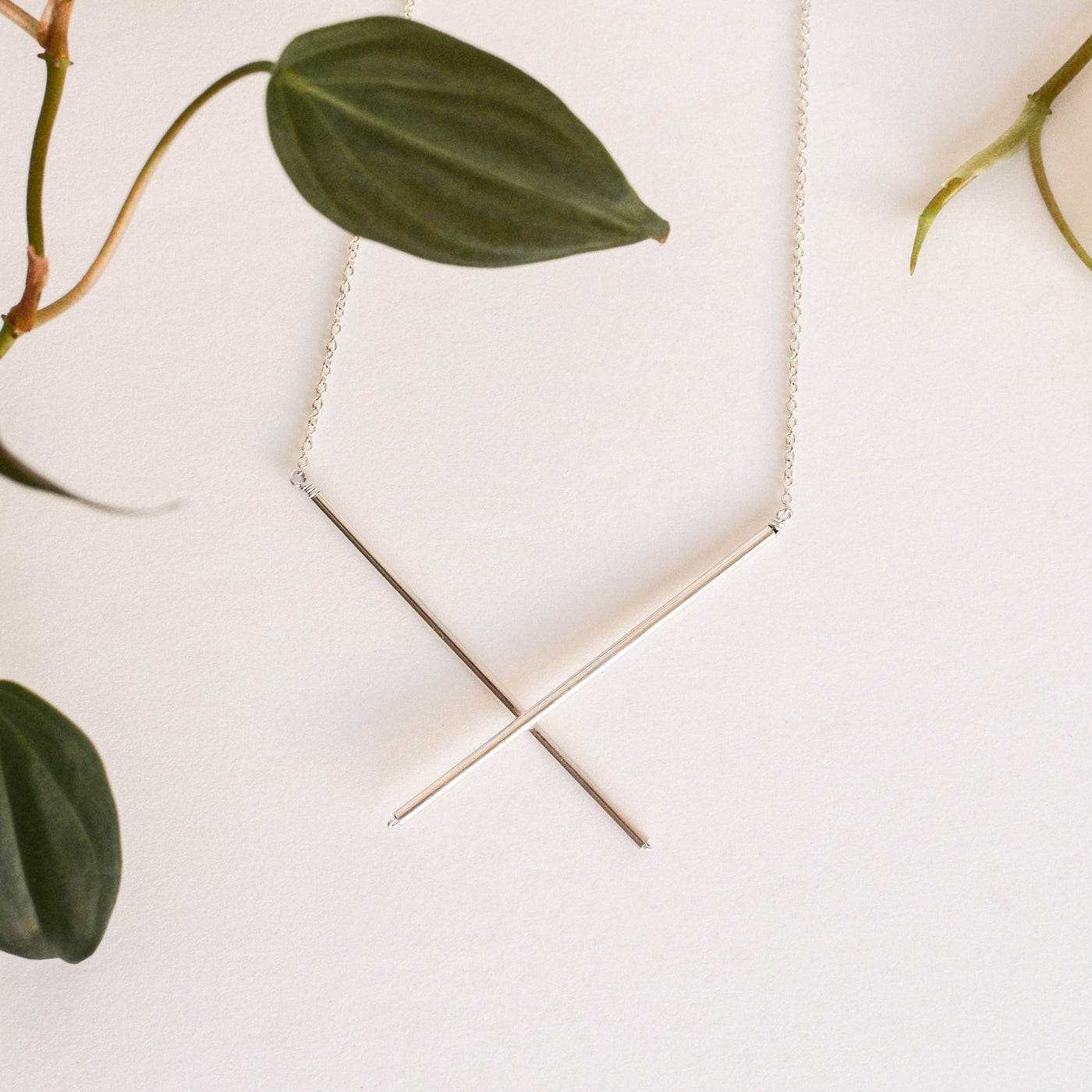 Delicate Silver X Necklace