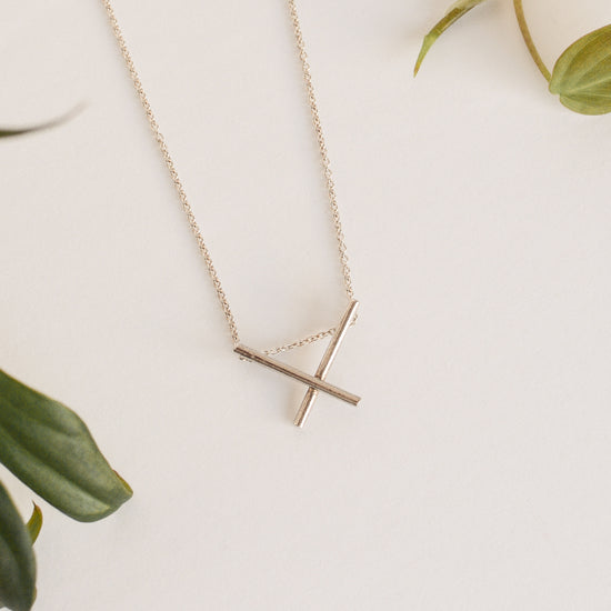 Mini Silver X Necklace