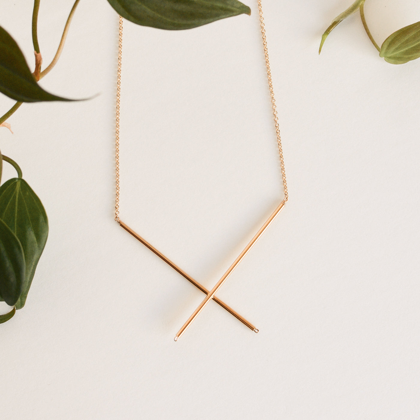 Delicate Golden X Necklace