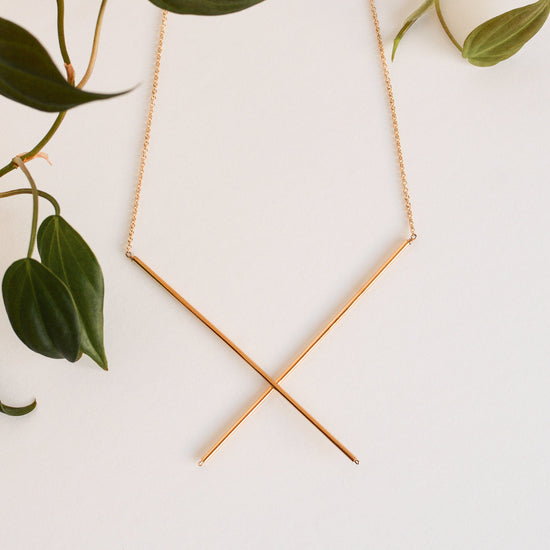 Delicate Golden X Necklace