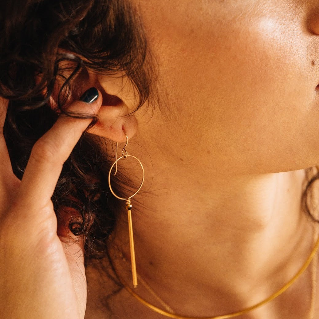 Gold Looking Glass Earrings