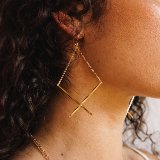 Golden X Earrings