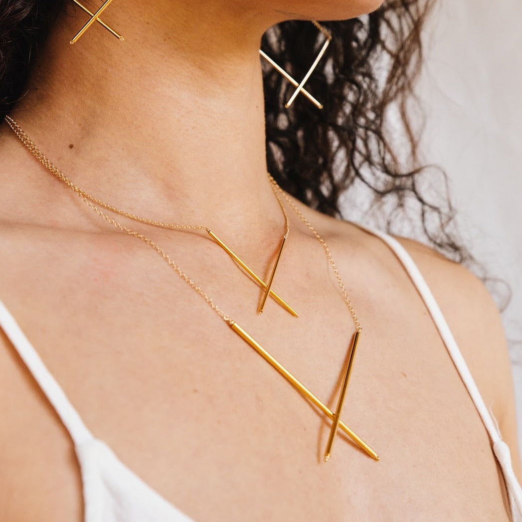 Golden X Necklace